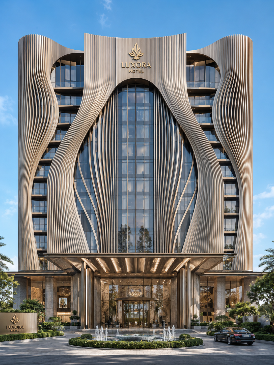 Hotel facade inspiration with metal cladding