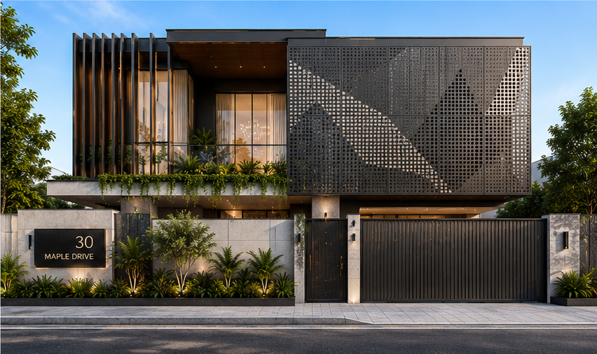 Villa cladding inspiration with metal panels