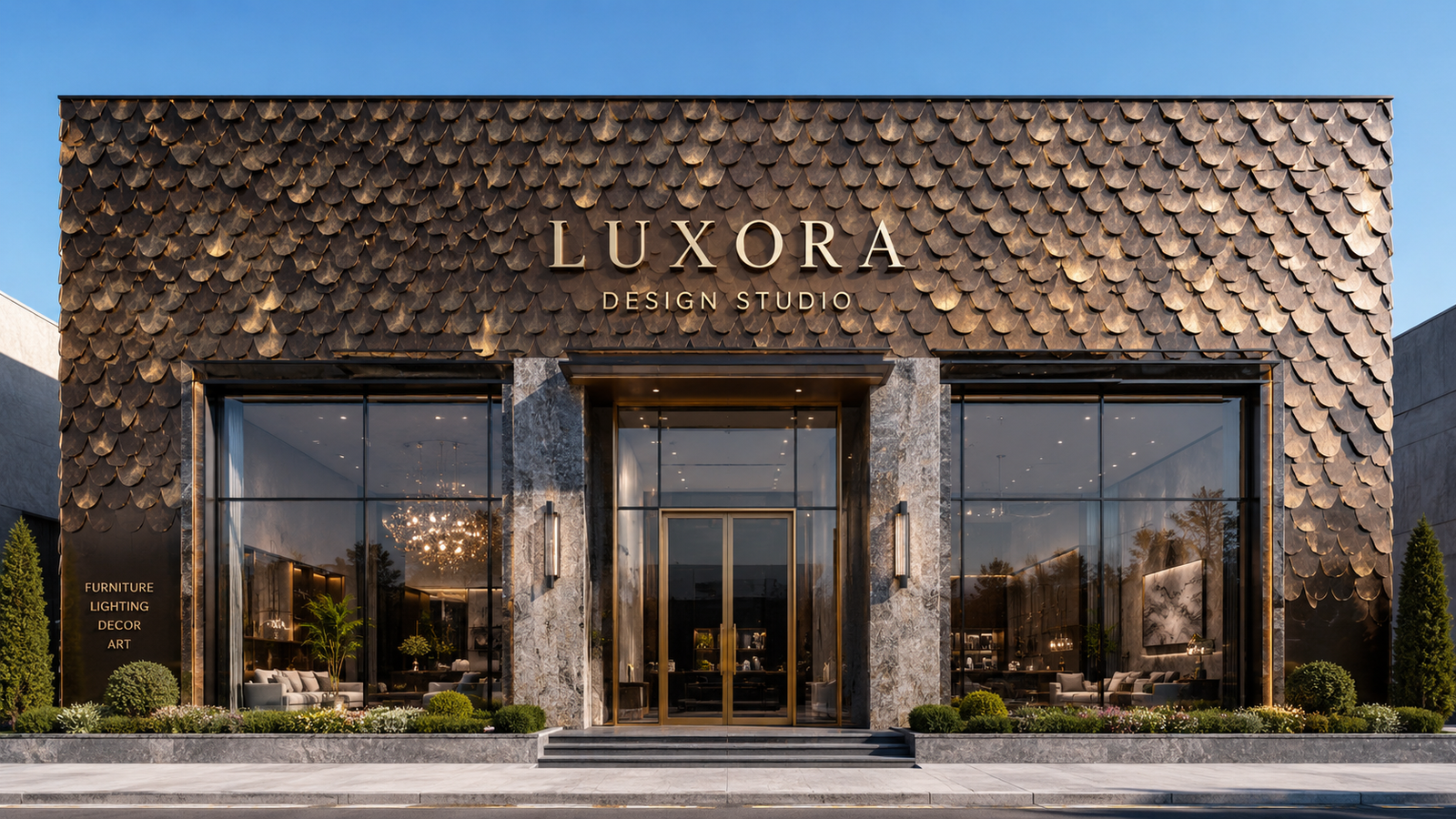 Luxury showroom metal facade inspiration